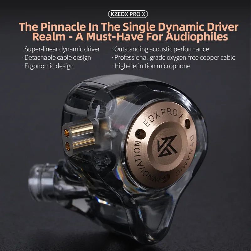 KZ EDX PRO X Dynamic Drive Earphone HIFI Bass Earbud DJ Sport Music Cancelling Headsets
