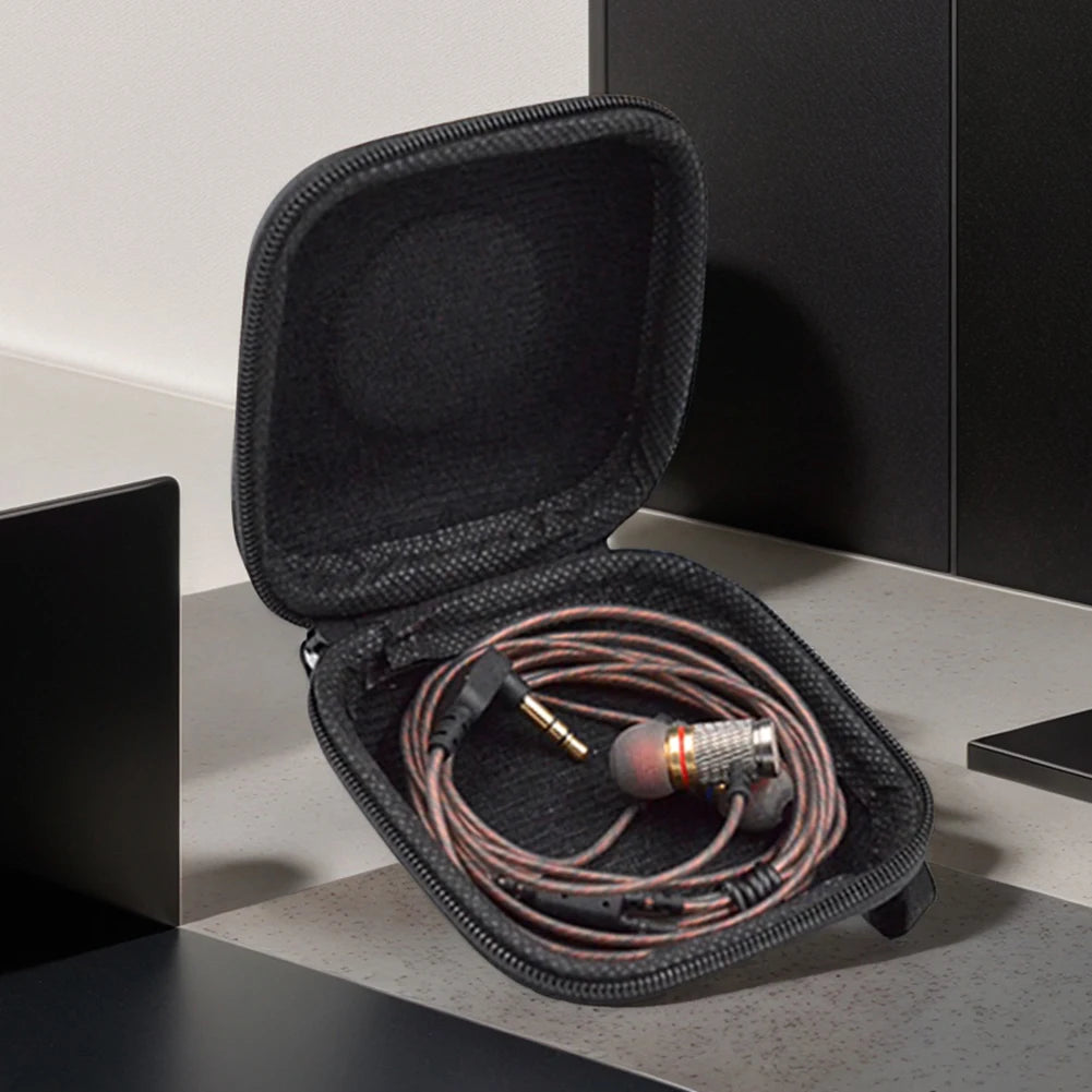 KZ Earphones Oval Storage Bag Wired Headphones PU Zipper Storage Box Portable Hold Storage Case Container for KZ EDX PRO ZSN Pro