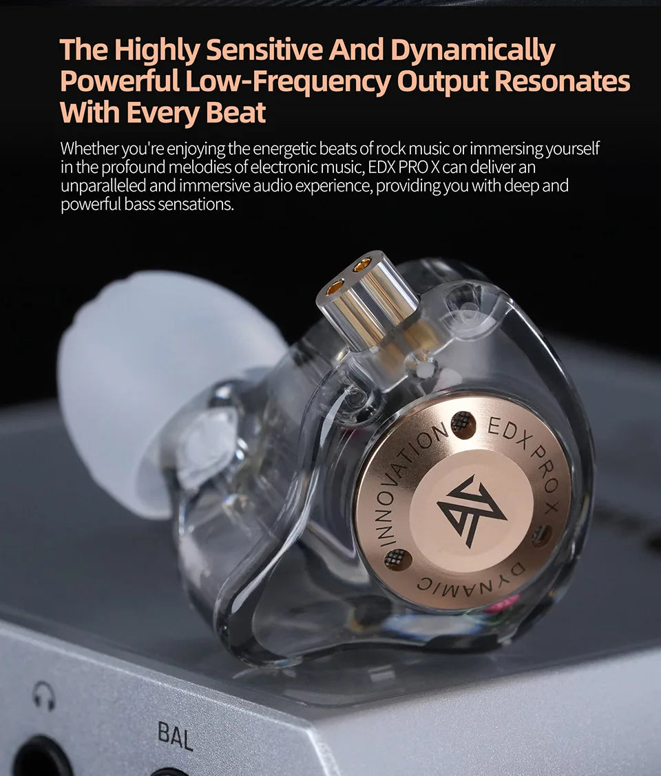 KZ EDX PRO X Dynamic Drive Earphone HIFI Bass Earbud DJ Sport Music Cancelling Headsets