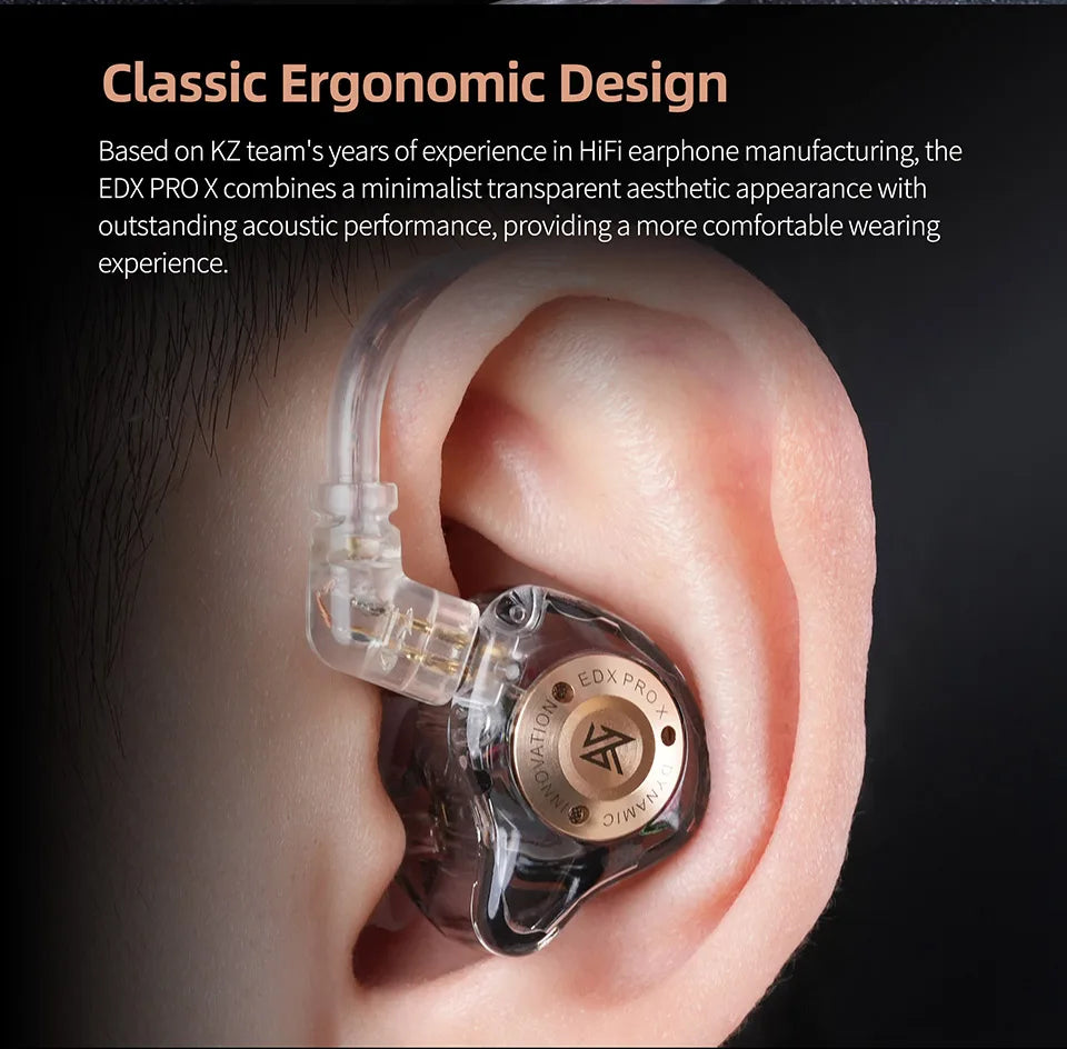 KZ EDX PRO X Dynamic Drive Earphone HIFI Bass Earbud DJ Sport Music Cancelling Headsets