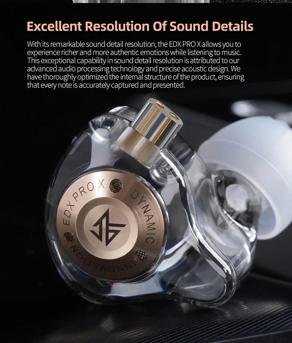KZ EDX PRO X Dynamic Drive Earphone HIFI Bass Earbud DJ Sport Music Cancelling Headsets