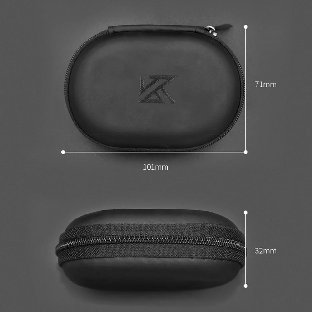 KZ Earphones Oval Storage Bag Wired Headphones PU Zipper Storage Box Portable Hold Storage Case Container for KZ EDX PRO ZSN Pro