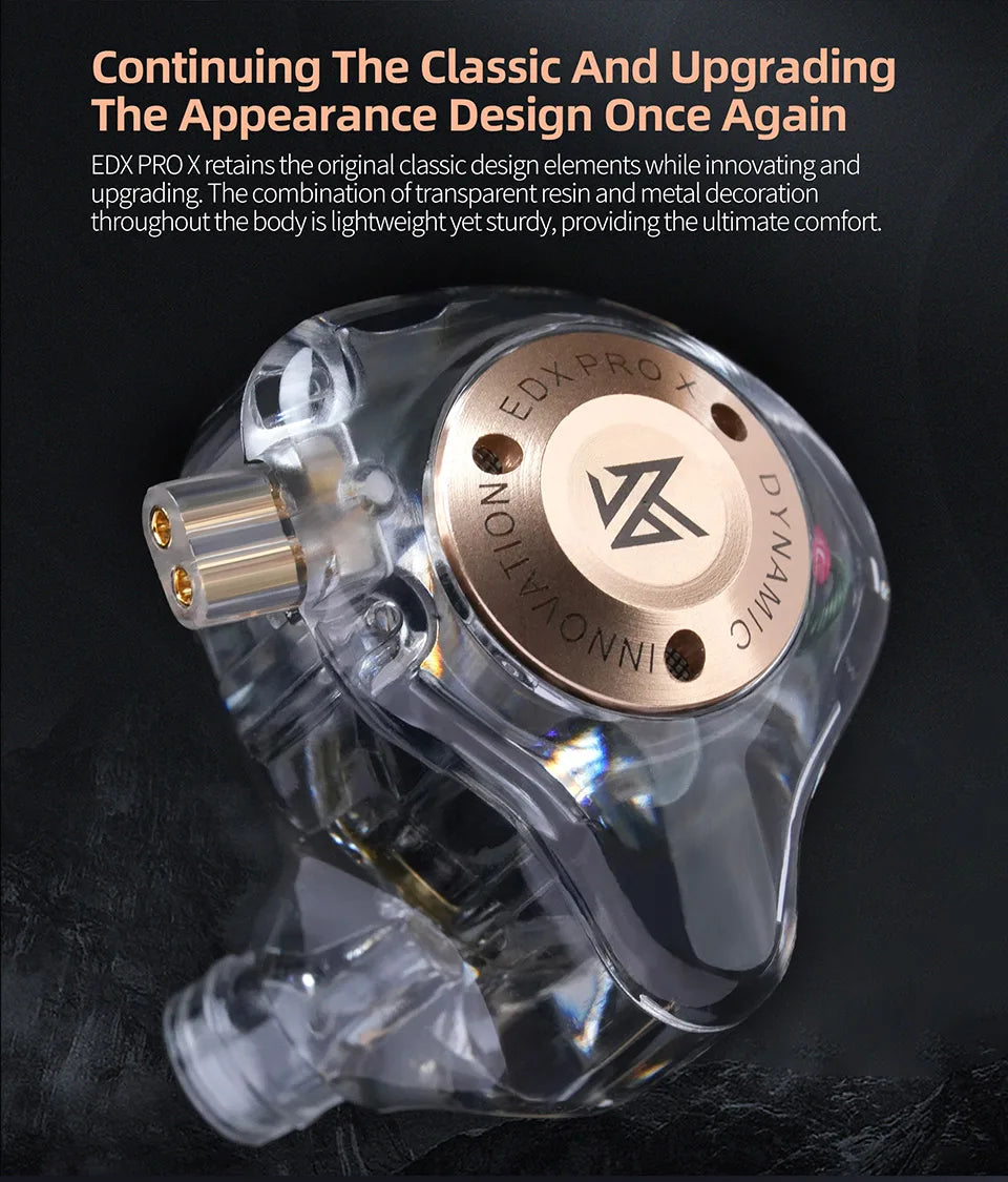 KZ EDX PRO X Dynamic Drive Earphone HIFI Bass Earbud DJ Sport Music Cancelling Headsets