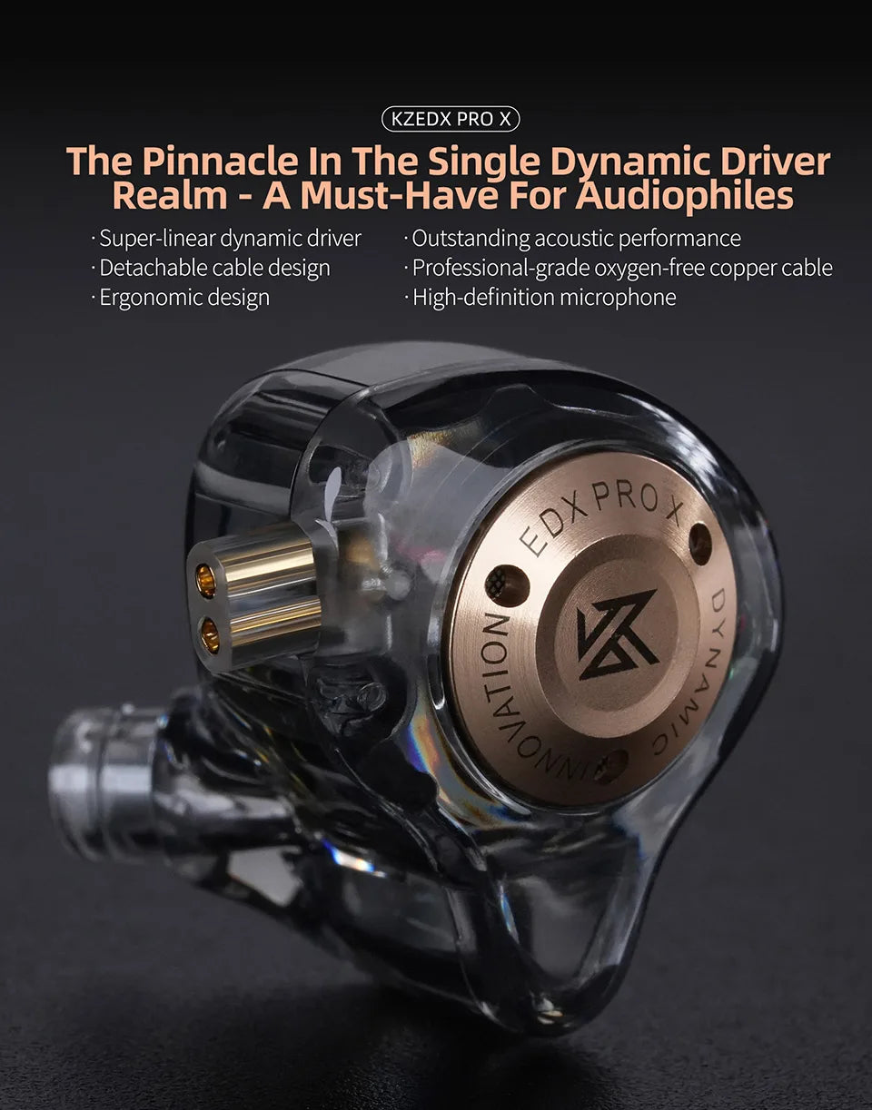 KZ EDX PRO X Dynamic Drive Earphone HIFI Bass Earbud DJ Sport Music Cancelling Headsets