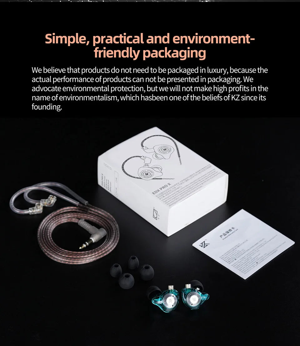 KZ EDX PRO X Dynamic Drive Earphone HIFI Bass Earbud DJ Sport Music Cancelling Headsets